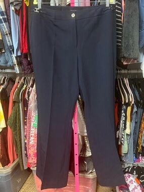 Tommy Hilfiger women’s plus size 16W classic dress pants solid navy blue $80 new